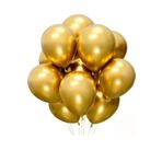 Balon Parlak Metalik Helyum Balon 10 Adet (GOLD)
