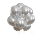 Balon Parlak Metalik Helyum Balon 10 Adet (GÜMÜŞ)