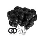 Balon Parlak Metalik Helyum Balon 10 Adet (SİYAH)