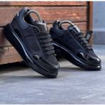 Balon Taban Erkek Sneaker Siyah Erkek Ayakkabı Klasik Sneaker - 43