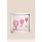 Balon Temalı Katmanlı Mdf - Çocuk ve Bebek Odası Duvar Tablosu 33x33x2.5 Cm
