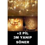 Baloncu Dede 3 Metre Peri Led Işık Pilli Fonksiyonlu Yanıp Sönen Özel Gün Doğum Günü 2 Pil Hediye