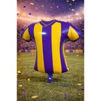 Baloncu Dede Futbol Forma Folyo Balon 45 cm Sarı Lacivert Taraftar Temalı Doğum Günü Parti Süsü