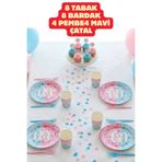 Baloncu Dede Kızmı Erkekmi Yazılı Tabak Baby Shower Parti Cinsiyet Belirleme Cinsiyet Partisi Malzemeleri