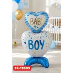Baloncu Dede Mavi Ayaklı Baby Boy Folyo Balon Baby Shower Parti Cinsiyet Belirleme Cinsiyet Partisi Malzemeleri