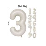 Baloncu Dükkanı Folyo Balon 3 Rakamı Helyum Balon 76 Cm Krem Renk - 3 Yaş Balonu - 3 Rakam Balon - 34 Inch