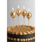 Baloncu Nene Balon Desenli Gold Pasta Mumu Doğum Günü Pasta Mumu Yaş Doğum Günü Mumu