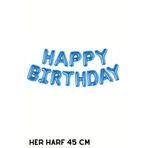 Baloncu Nene Mavi Happy Bırthday Folyo Set Balon Doğum Günü Helyum Doğum Günü Süs Kutlama Çocuk Doğum Günü