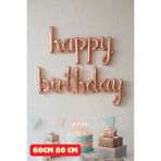 Baloncu Nene Rose Gold Happy Birthday Yazılı Folyo Balon El Yazılı Happy Folyo Balon Doğum Günü Balonu