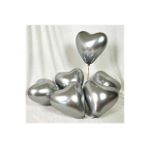 Balonevi 12" Krom Kalp Silver 12 Inc Kalp Sekilli Gumus Balon (50 Li Paket)