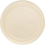Balonevi Tabak Plastik Krem 25'li - Renkli