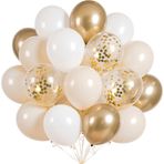 Balonlar bej altın, 60 adet bej beyaz altın lateks balon, altın konfeti balonları, bej altın balonlar, doğum günü, düğün, bebek partisi dekorasyonu, baby shower, nişan dekorasyonu, gelin partisi için