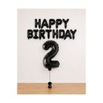 Balonsan Happy Bırthday Siyah Balon Seti -2-