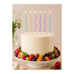 Balonsan Kıvrımlı Makaron Karışık Pasta Mumu 6 Adet 16 cm Spiral Mum
