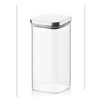 BALSA 1400 ml Kare Metal Kapaklı Cam Kavanoz KVN24