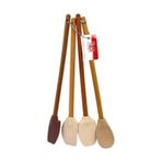 Balsa 4'lü Silikon Mutfak Spatula Kaşık Seti Kahverengi