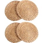 Balsa Amerikan Servis Hasır Supla Örme Bambu 4 Adet - 35 x 35 cm - Krem
