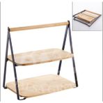 Balsa Bambu 2 Katlı Sunumluk - Kahverengi