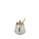 BALSA Bambu Kapaklı Kaşıklı Bal Kavanozu ballık 420 ml BOR069