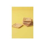 Balsa Bambu Lüx 6 Adet Kare Çay Tabağı 10,5cm Kahverengi Plastik Malzeme ile Şık Tasarım