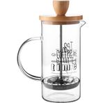 Balsa French Press Bambu Kapaklı Kahve Çay Demleme 600 Ml