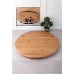 balsa group Bambu 360 Derece Döner Sunumluk Pizza Tabağı Kahvaltı Tabağı Lahmacun Tabagı Peynir Tabağı 34 Cm