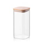 Balsa KVN16 1400 ML Bambu Kapaklı Cam Kare Kavanoz