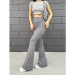 Balta Collection Kadın Ispanyol Paça Krep Yüksek Bel Likralı Toparlayıcı Tayt Pantolon - 3XL - Gri