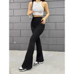 Balta Collection Kadın Ispanyol Paça Krep Yüksek Bel Likralı Toparlayıcı Tayt Pantolon - 5XL - Siyah