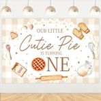 Balterever Cutie Pie 1. Doğum Günü Dekorasyonu Küçük Tatlı Pastamız Bir Arka Planı Dönüyor 0,9 x 5 ft Pasta İlk Doğum Günü Afiş Süslemeleri Pasta Olarak Tatlı İlk Doğum Günü Dekorasyonu İlk Doğum Günü