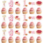 Balterever Cutie Pie Kızlar için 1. Doğum Günü Dekorasyonu Küçük Tatlı Pasta İlk Doğum Günü Cupcake Toppers Pembe Cutie Pasta Masa Süslemeleri Pasta Olarak Tatlı Pişirme Kurabiye İlk Doğum Günü