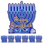 Balterever Mutlu Hanuka Malzemeleri Hanuka Merkez Masa Süslemeleri Chanukkah Kağıt Masa Toppers Chanukah Parti Süslemeleri Hanuka Dreidel Dekorasyon Chanukkah Yahudi Festivali Parti Malzemeleri