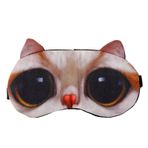 Baluue 3D Hayvan Göz Maskesi Komik Karikatür Kedi Gözleri Baskılı Körü Körüne Işık Engelleme Işık Siperliği Kapak Nefes Kadın Erkek Gece Uyku Seyahat Uçak