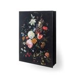 Bam Siyah Yaprak Çiçek 14.8x21 cm Lastikli Defter