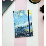 Bam Van Gogh Yıldızlı Gece Tasarımlı Sert Kapaklı 80 Yaprak Çizgisiz Lastikli Defter