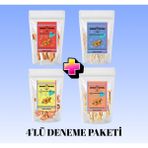 Bambam Natural Köpek Çiğneme ve Ödül Mamaları 4'lü Paket 400GR Kuzu Deri Örgüsü + Tavuk Ayak+Dana Gırtlak+Dana Akciğer Çubuk - 4 Adet - Çok Renkli