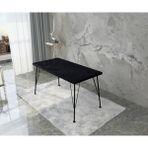 Bambeds Mobilya 60X120 Dekoratif Mutfak Masası, Yemek Masası, Çalışma Masası, Bilgisayar Masası Siyah Mermer