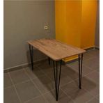Bambeds Mobilya 70X110 Çam Metal Ayaklı Masa Mutfak Masası Çalışma Masası Bilgisayar Masası
