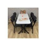 Bambeds Mobilya Masa Takımı, Yemek Masası, Mutfak Masası, 60*120Beyaz Elma 4Lü Sandalye