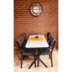 Bambeds Mobilya Masa Takımı, Yemek Masası, Mutfak Masası, 60*120BEYAZ Elma Keten 4lü Sandalye - 60 x 120