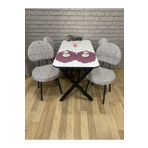 Bambeds Mobilya Masa Takımı, Yemek Masası, Mutfak Masası, 60X120beyaz Siyahdesen 4 Sandalye