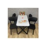 Bambeds Mobilya Masa Takımı, Yemek Masası, Mutfak Masası, 70X110beyaz Elma 4Lü Sandalye