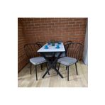 Bambeds Mobilya Masa Takımı, Yemek Masası, Mutfak Masası, Balkon Masası - 60X120 Beyaz 4 Güneş Sandalye