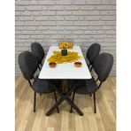 Bambeds Mobilya Masa Takımı, Yemek Masası, Mutfak Masası, Balkon Masası - 60X120 Beyaz