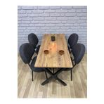 Bambeds Mobilya Masa Takımı, Yemek Masası, Mutfak Masası, Balkon Masası-60X120çam 4 Sandalye Koyugri