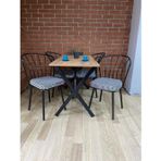 Bambeds Mobilya Masa Takımı, Yemek Masası, Mutfak Masası, Balkon Masası - 70X110 Çam 4 Güneş Sandalye