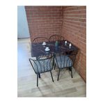 Bambeds Mobilya Masa Takımı, Yemek Masası, Mutfak Masası, Balkon Masası - 70X110 Siyah Mermer 4 Güneş Sandalye