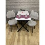 Bambeds Mobilya Yemek Masası Takımı 60X120 4 Sandalye - Beyaz - 60 X 120