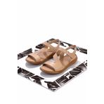 Bambi Bej Bej Leather Kadın Sandalet 03