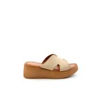 Bambi Bej Leather Kadın Terlik K04331126003